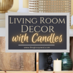 How to display candles in a living room bookcases using lanterns