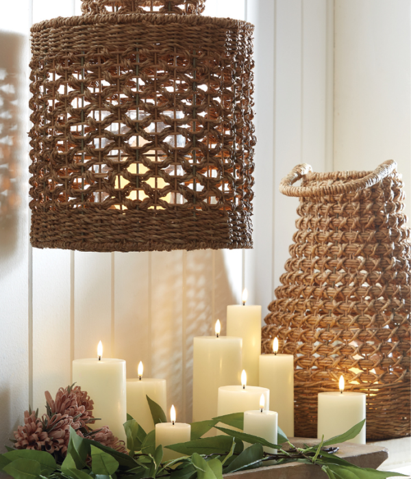 Best flameless candles to use with rattan lanterns, dough bowl, faux greenery