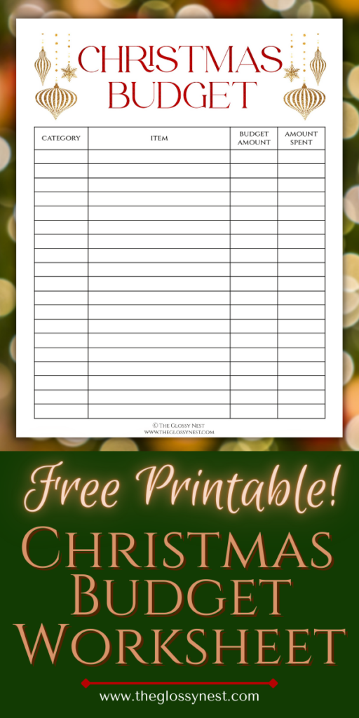 {Free Printable!} Save Money With This Christmas Budget Printable