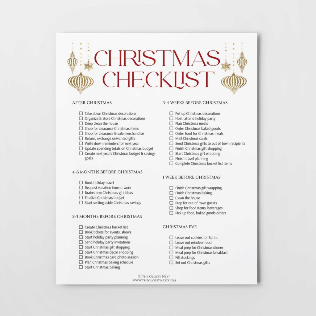  Free Printable A Christmas Planning Checklist For This Year