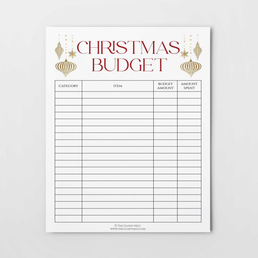 {Free Printable!} Save Money With This Christmas Budget Printable