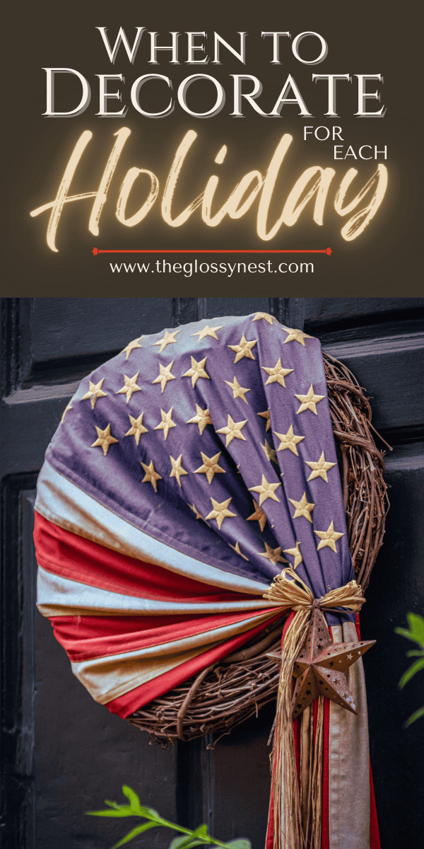 Wreath covered with a flag for 4th of July