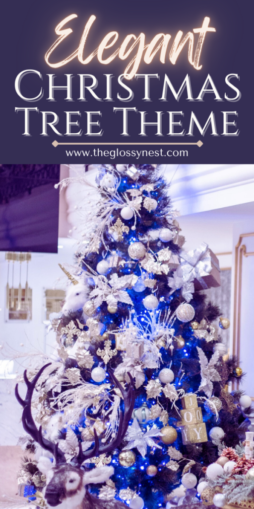 Blue and white elegant Christmas tree