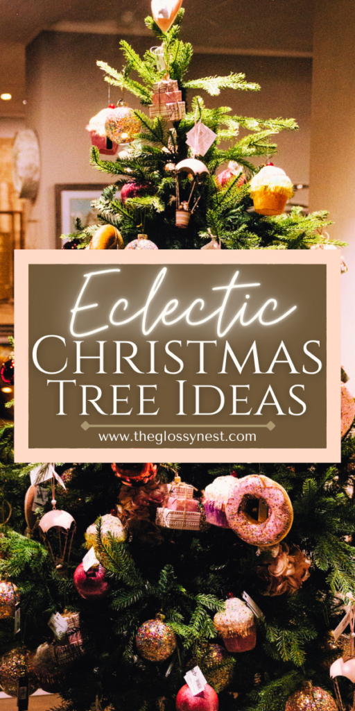 eclectic christmas tree ideas with sweets, cupcake, donut ornaments