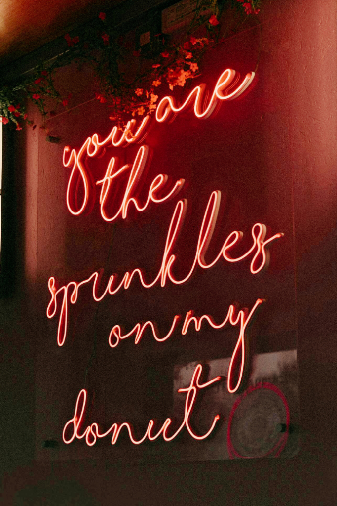 funny neon sign for wedding you are the sprinkles on my donut