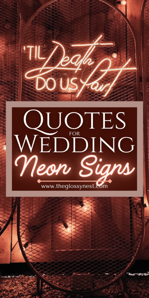 quotes for wedding neon signs