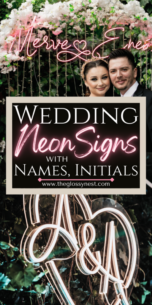 wedding neon signs with names, initials