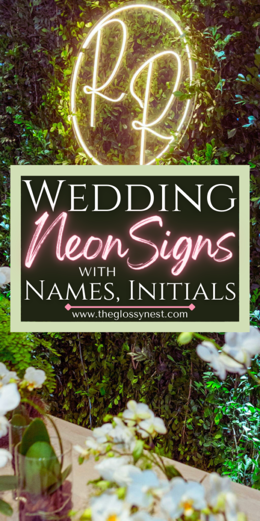 wedding neon signs with names, initials