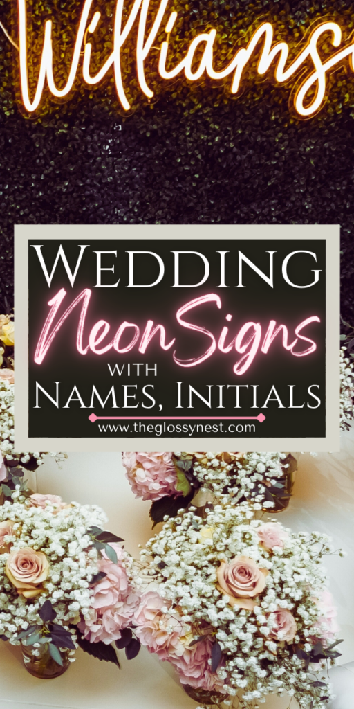 wedding neon signs with names, initials