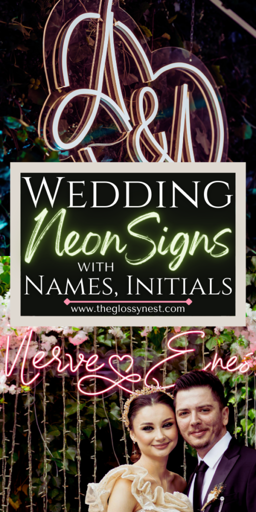 wedding neon signs with names, initials