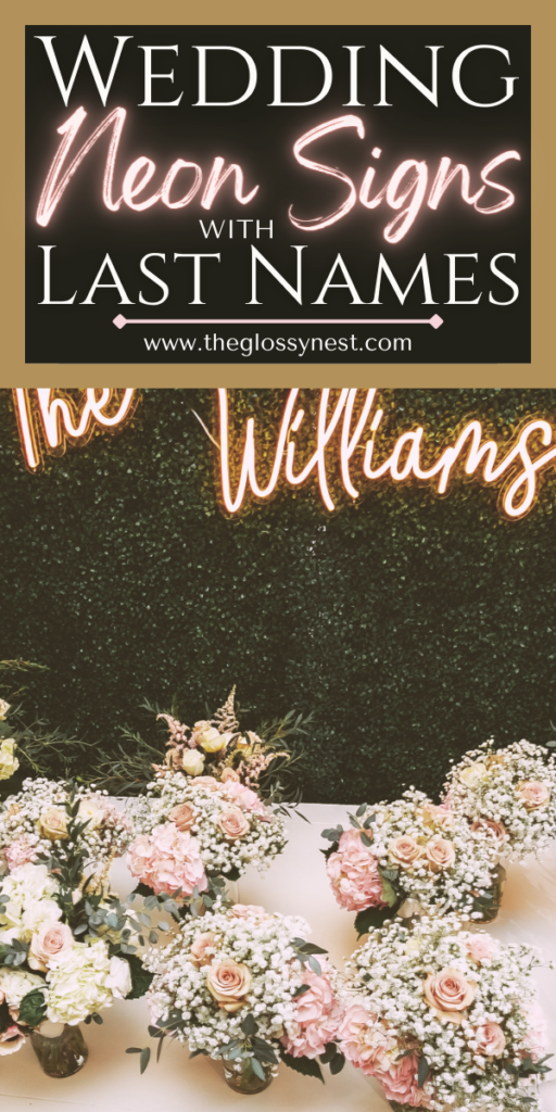 wedding neon signs with last names