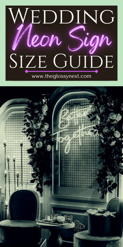 wedding neon sign size guide