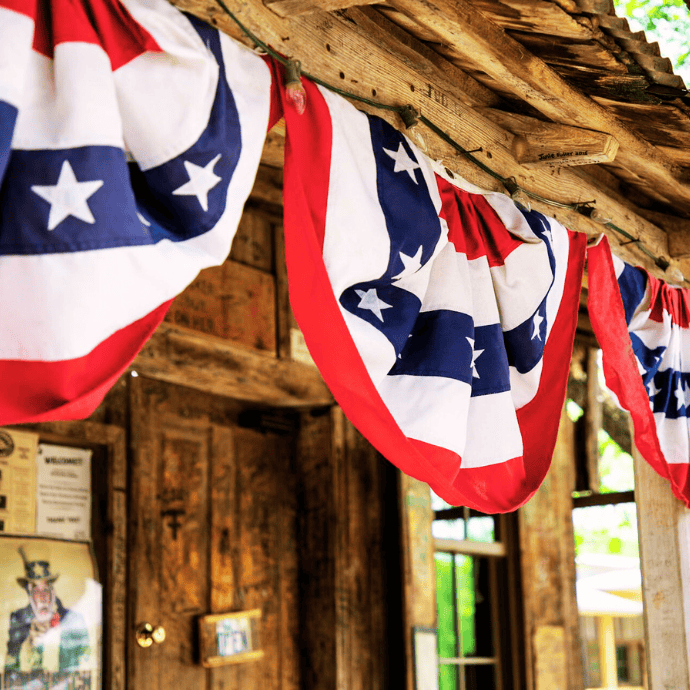 when to decorate for summer with patriotic bunting for front porch, 4th of july