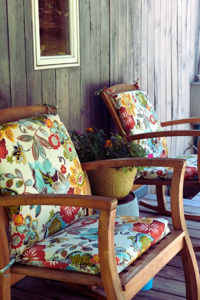 when to decorate for summer with colorful patio furniture for front porch