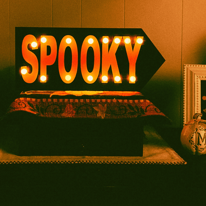 spooky halloween light up marquee sign