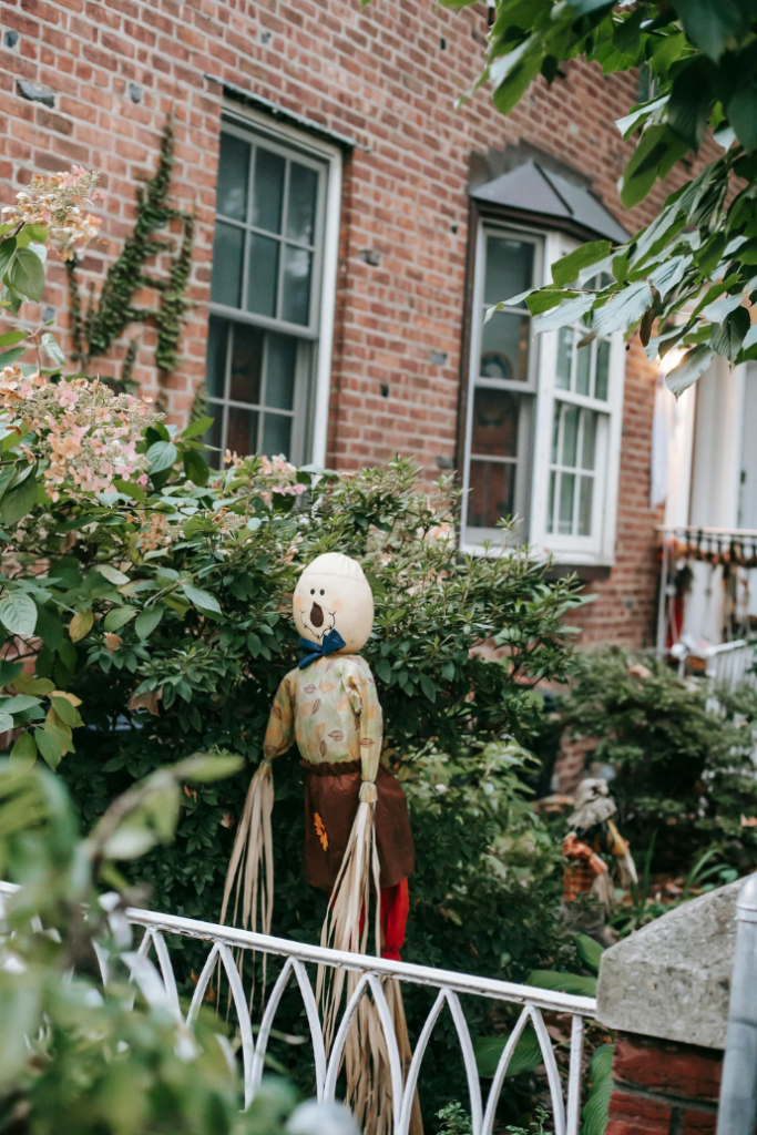 scarecrow in garden for halloween