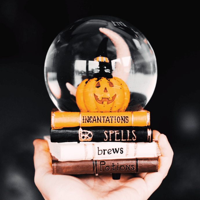 cute halloween snow globe