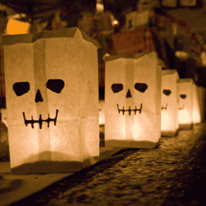 halloween paper bag luminaries