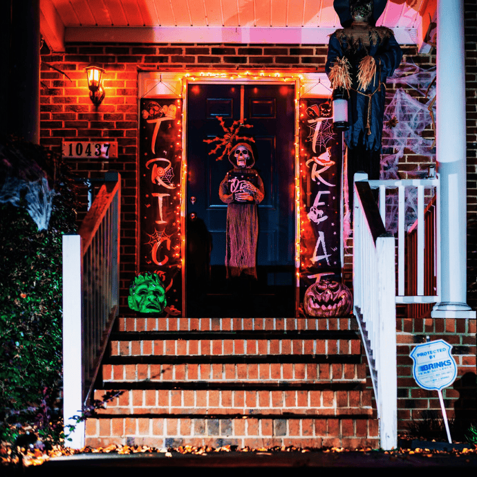 halloween front porch lights around door