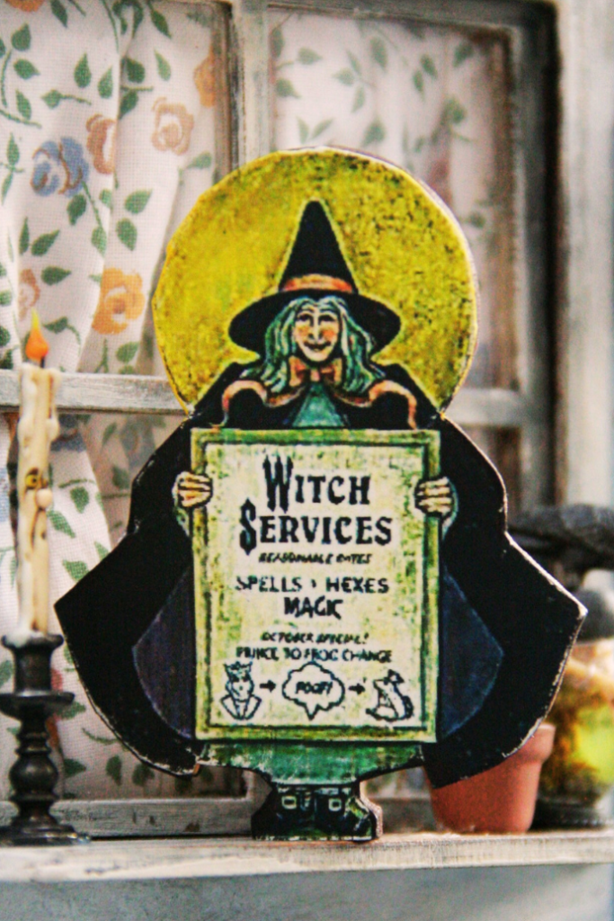 vintage halloween sign decoration